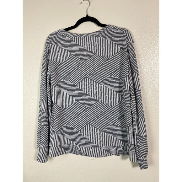 New Ellen Tracy Gray Jacquard Sweater Size Large Crewneck Knit Long Sleeve - Picture 12 of 14